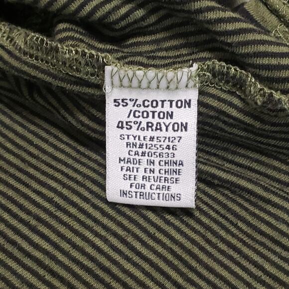 Habitat Artsy Asymmetric Cowlneck Tunic Top Green Black Stripe Sz XL Lagenlook - Picture 9 of 14